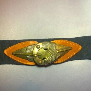 Leather bronze and elastic belt